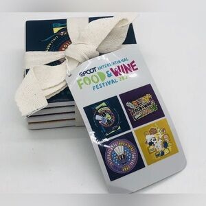 Disney EPCOT Food & Wine Festival Tile Coaster Set of 4 - 2024